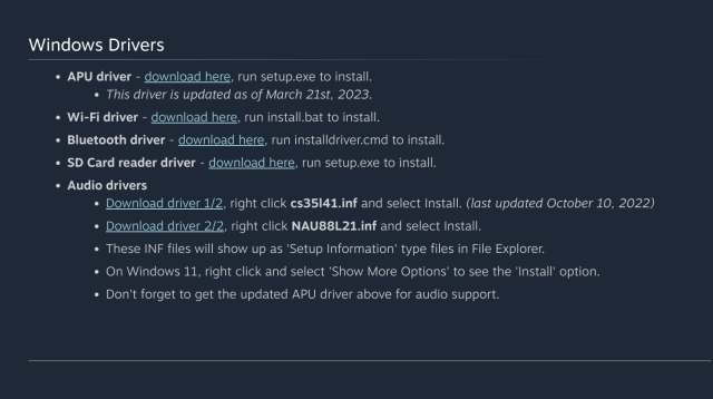 Windows-Treiber Für Steam Deck