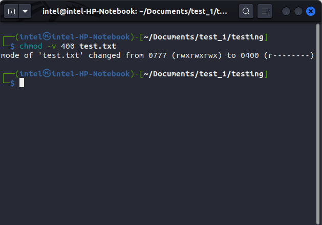 change permissions with absolute mode in chmod