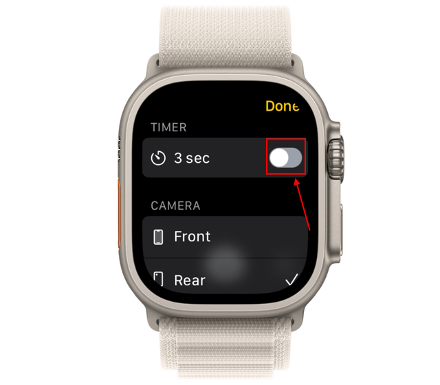 Apple Watch Camera Remote App Settings