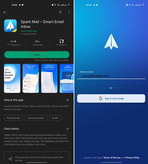 download spark mail on android
