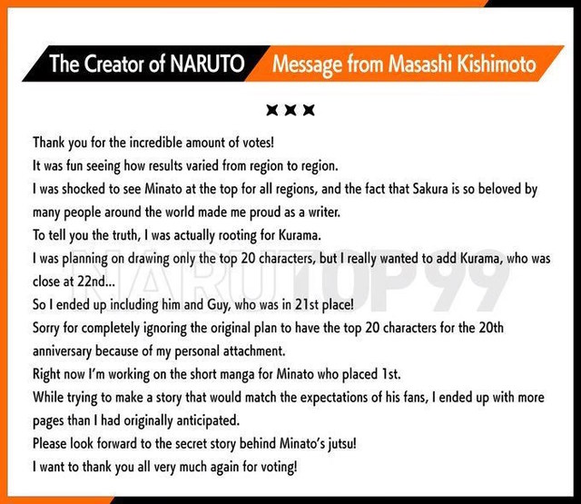 Naruto Opens Worldwide Character Popularity Poll; Top 20 Characters Gets  New Manga by Masashi Kishimoto! - QooApp Newsw