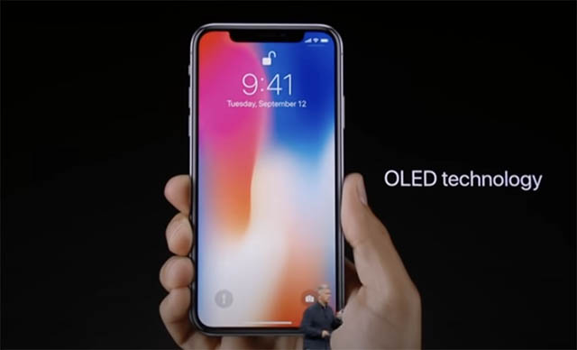 iPhone X was launched with an OLED display