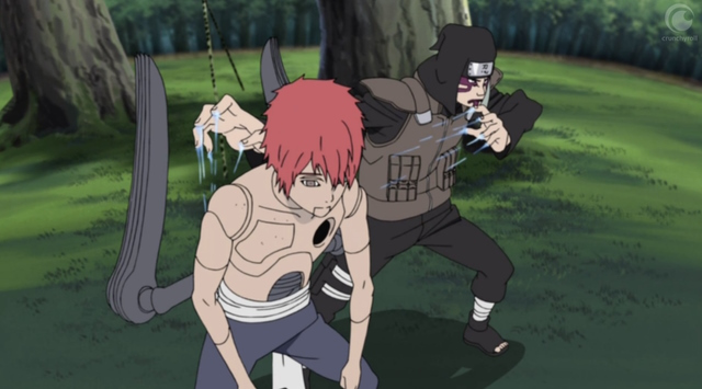 An image of Kankuro and Puppet Sasori in Naruto.