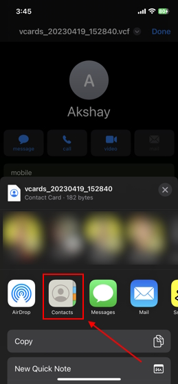 Transfer Android contacts to iPhone