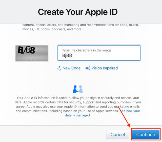 why i cannot create apple id with icloud com