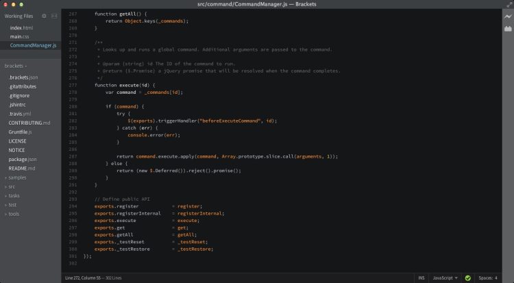 Brackets code editor