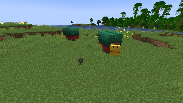Picture showing how to breed sniffers in Minecraft 1.20, after which you get a sniffer egg in item form.