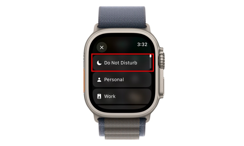 Do Not Disturb focus mode to silence Apple Watch.psd