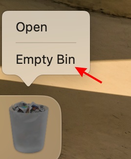empty bin how to uninstall an app or mac