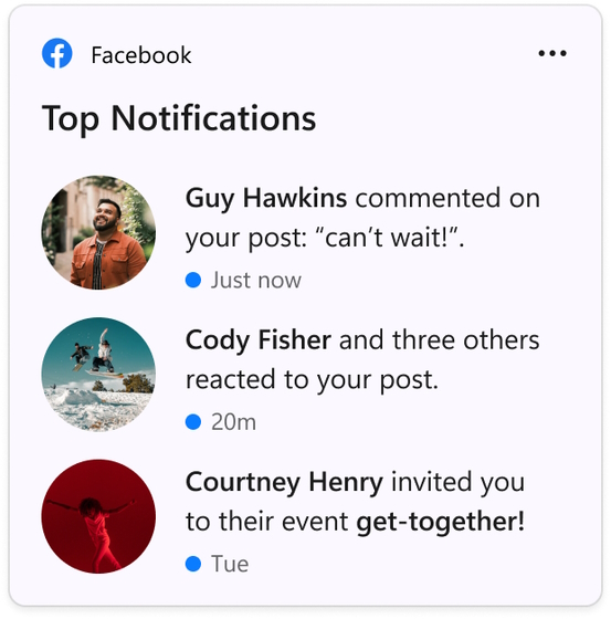 Widget Facebook De Windows 11