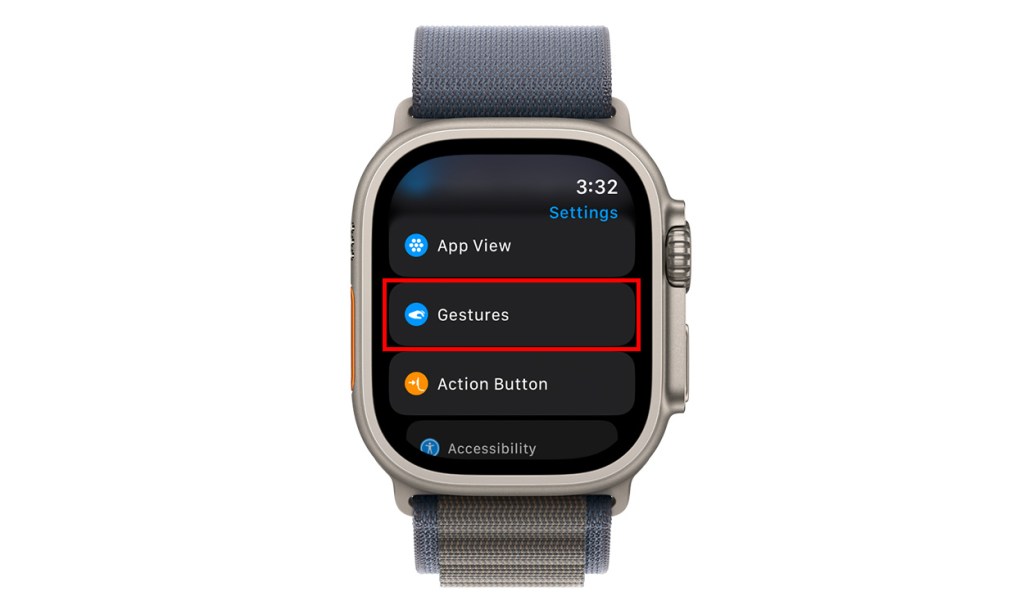 Gestures Settings in Apple Watch