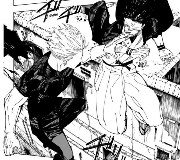 An image of Gojo vs Sukuna in JJK manga.