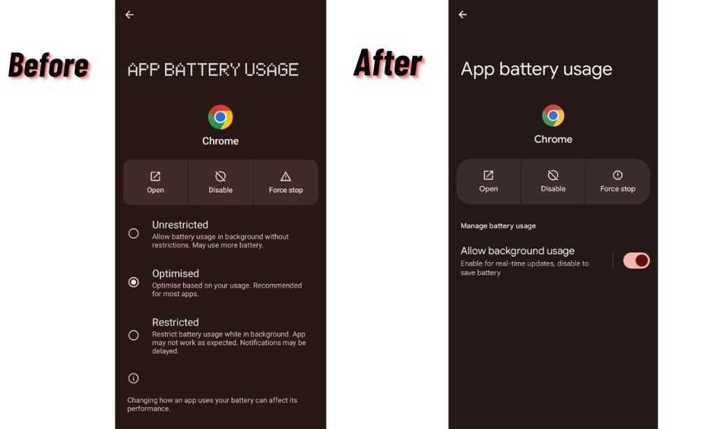 Google Pixel Revamped App Battery usage