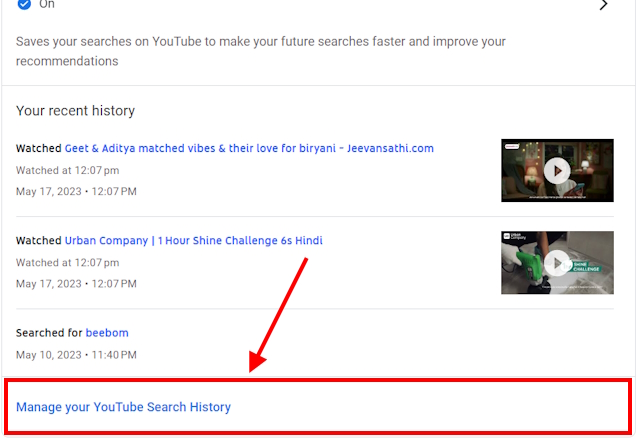 How to delete recent search in youtube hot sale