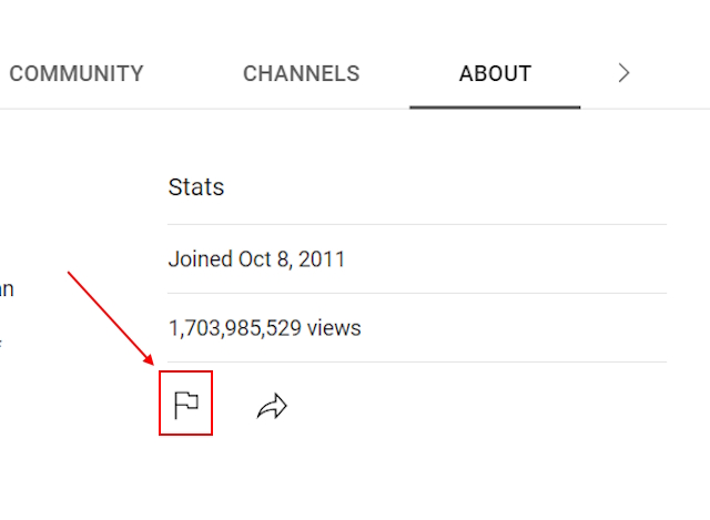 Flag button on YouTube web