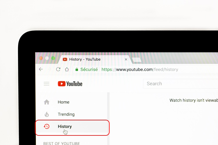 How to delete search history on youtube on online ipad