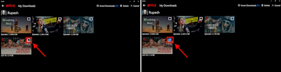 How to delete downloads on Netflix checkboxes
