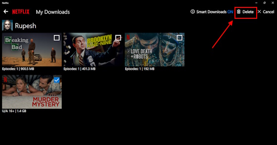Delete Button On Netflix Pc