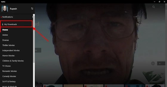 My Downloads Section On Netflix For Windows App