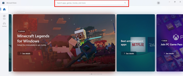 Windows ストアで Netflix アプリを検索します。