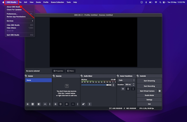 How to update OBS (2023 Guide) | The Paradise OBS Studio Icon on Mac