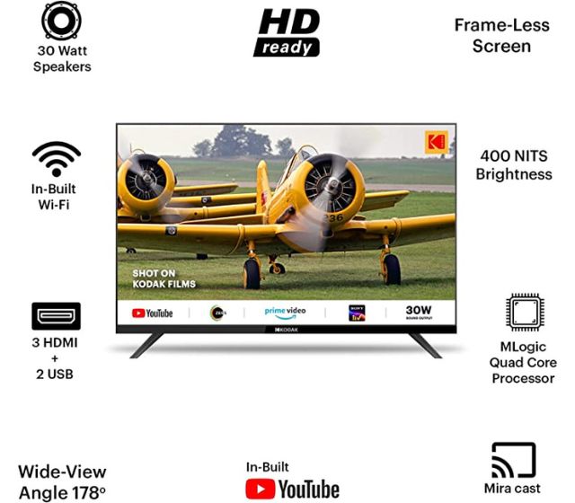 Kodak lança uma série de Smart TVs acessíveis na Índia 2 TV edição especial Kodak 40 polegadas
