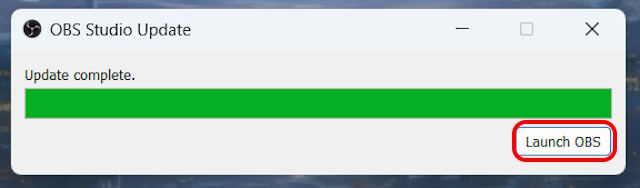 Launch OBS post update