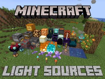 All light source blocks in Minecraft