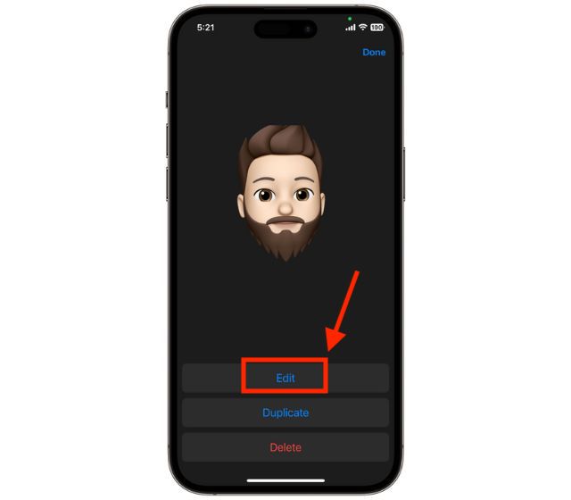 Edit Memoji iPhone