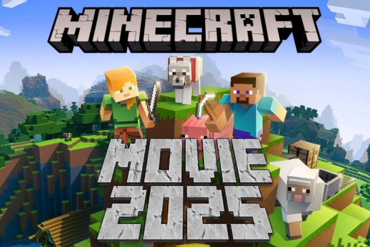 Minecraft Movie represented by iconic characters and mobs