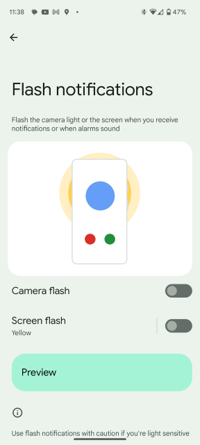 Notification flashes