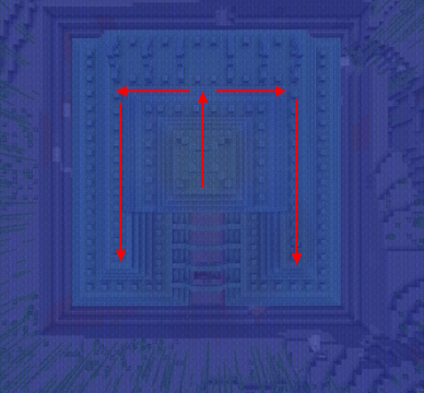 Arrows pointing to the Elder guardian rooms