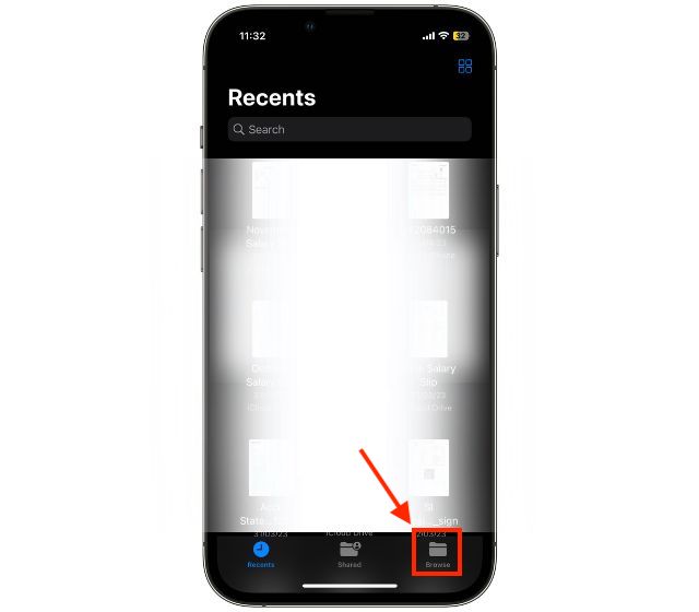 Scan documents on iPhone from files app