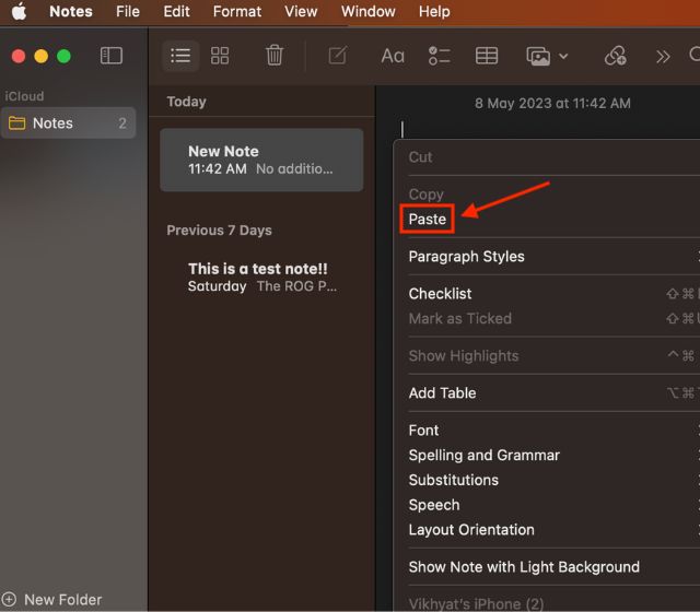 how to copy paste file in macbook