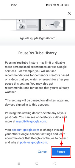 History paused youtube hot sale