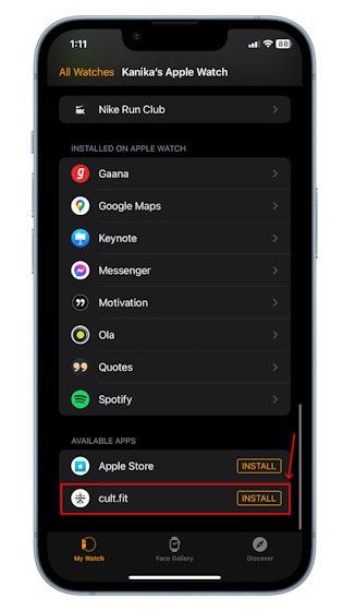 Restore a deleted Apple Watch app from iPhone