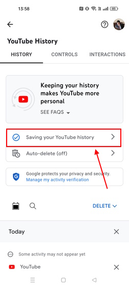 Saving YouTube History section on Mobile