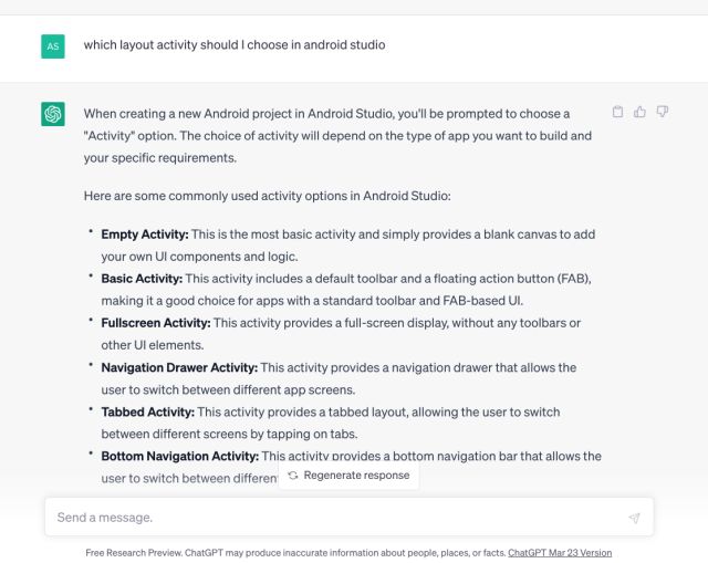 create android app with chatgpt