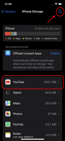 Speicherdaten Der Youtube-App Für Ios