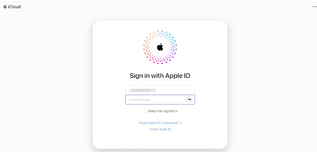 Sign In with Apple ID on iCloud