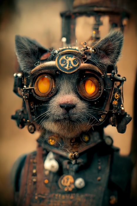 steampunk cat best midjourney prompts