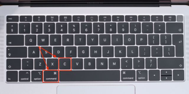 Copy and Paste Mac using keyboard shortcuts