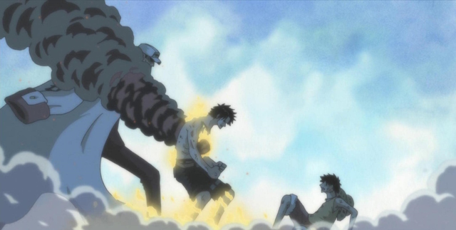 An image of Ace's death in One Piece