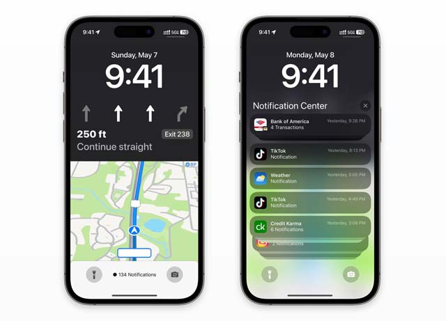 apple maps directions on lock screen iOS 17 feature