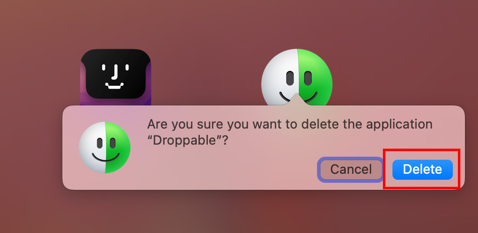 confirm app deletion from Launchpad in Mac