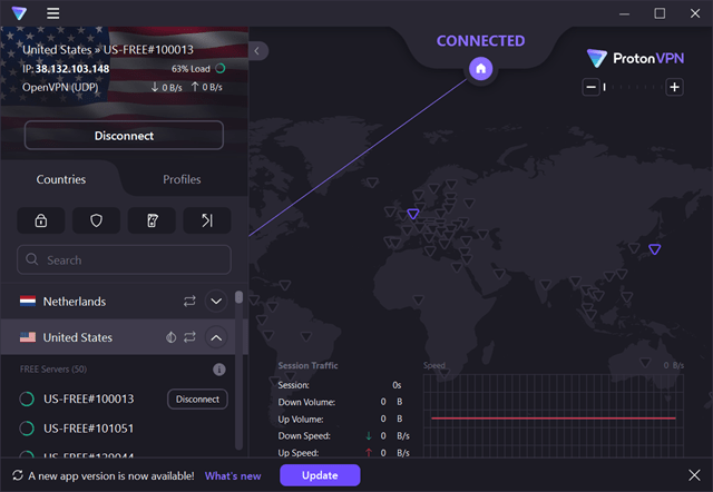 connected to a VPN