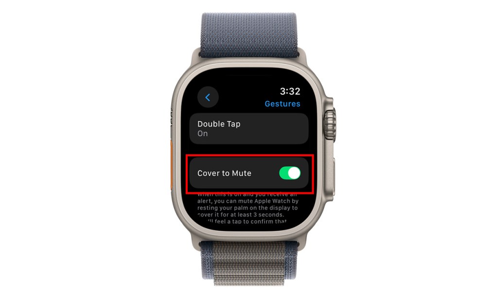 enable cover to mute on Apple Watch