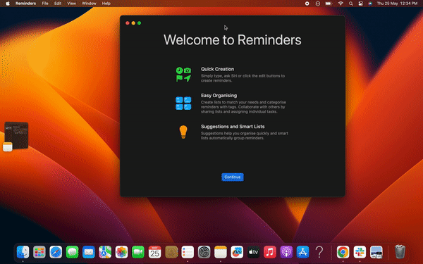 Mission Control を使用して分割画面に入る
