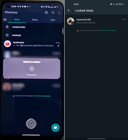 fingerprint unlock chat