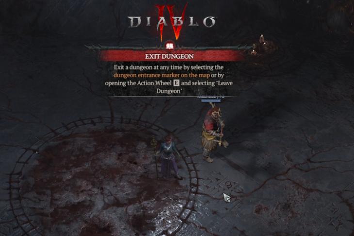 how to leave dungeon in Diablo 4
